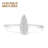 Diamant-Tropfen-Birnen-Ring, 14 K Gold, 0,09 ct