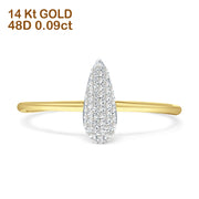 Diamant-Tropfen-Birnen-Ring, 14 K Gold, 0,09 ct