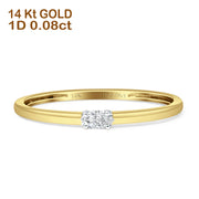 Diamant-Solitärring, zierliche Marquise, 14 Karat Gold, 0,08 ct
