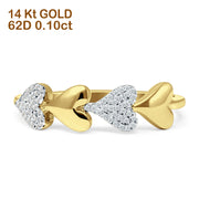 Verlobungsring mit seitlichem Herzdiamant, 14 Karat Gold, 0,10 ct