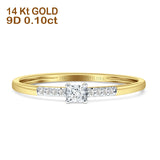 Princess Cut Diamond Ring Solitaire Accent 14K Gold 0.10ct