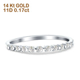 Half Eternity Diamond Petite Wedding Band 14K Gold 0.17ct