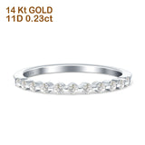 Diamond Half Eternity Stackable Wedding Band 14K Gold 0.23ct