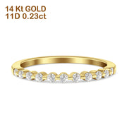 Stapelbarer Diamant-Ehering für die halbe Ewigkeit, 14 Karat Gold, 0,23 ct