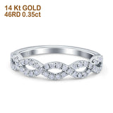 14K Gold 0.35ct Round 4mm G SI Half Eternity Diamond Bands Engagement Wedding Ring