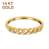 14K Gold Einfacher Herz Ehering Verlobungsring (3mm)