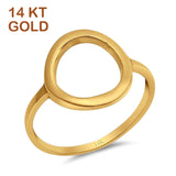 14K Gold Circle O Simple Plain Open Ring Wedding Band (14mm)