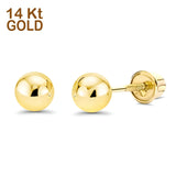 Massive Kugel-Ohrringe aus 14-karätigem Gelbgold mit Schraubverschluss – in 5 verschiedenen Größen erhältlich, das beste Jubiläumsgeschenk für Sie