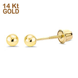 Massive Kugel-Ohrringe aus 14-karätigem Gelbgold mit Schraubverschluss – in 5 verschiedenen Größen erhältlich, das beste Jubiläumsgeschenk für Sie