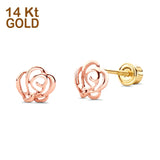 gold flower earrings studs