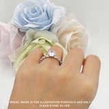Solitaire Baguette Round Natural Moonstone Engagement Ring 925 Sterling Silver