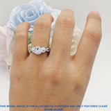 Ring im Vintage-Stil, Sonnenblumen-Marquise, runder natürlicher Aquamarin-Ring aus 925er Sterlingsilber