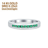 14 K Weißgold, 0,25 ct, rund, 3 mm, Art-Déco-G-SI-Diamant-Verlobungs-Ehering mit halbem Ewigkeitsband