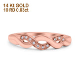 14K Gold 0.03ct Round 4.5mm Infinity Band G SI Half Eternity Diamond Engagement Wedding Ring