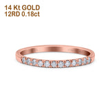 14K Gold 0.18ct Round 2mm G SI Stackable Eternity Diamond Engagement Wedding Band Ring