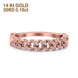 14K Gold 0.19ct Round 4mm G SI Ladies Cuban Eternity Diamond Engagement Wedding Band Ring