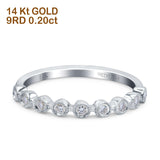 14K Gold 0.20ct Round 3mm G SI Half Eternity Diamond Bands Engagement Wedding Ring