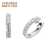Diamant-Huggie-Creolen, trendiges 14-karätiges Gold, 0,13 ct