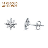 Starburst Diamond Stud Earrings Trendy 14K Gold 0.24ct