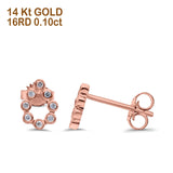 14K Gold .10ct 8mm Bezel Set Round Teardrop Pear Shape Diamond Engagement Wedding Earrings