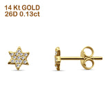 Minimalistischer Stern-Diamant-Ohrstecker, 14 K Gold, 0,13 ct