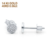 14K Gold .06ct 5mm Hexagon Shaped Diamond Engagement Wedding Stud Earrings