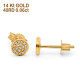14K Gold .06ct 5mm Hexagon Shaped Diamond Engagement Wedding Stud Earrings