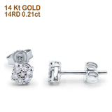 14K Gold .21ct 4,7mm G SI Diamant Verlobungs-Hochzeits-Blumen-Ohrstecker