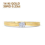 Solitaire Infinity Twisted Hidden Round Natural Diamond Ring 14K Gold