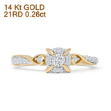 Halo Infinity Shank 0.26ct Natural Diamond Round Engagement Ring 14K Gold