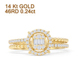 Cluster Beaded Ring Natural Diamond 14K Gold