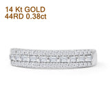 Three Row 0.38ct Diamond Half Eternity Ring 14K Gold