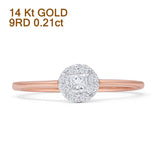 Minimalistischer 0,21-ct-Diamant-Halo-Verlobungsring aus 14-karätigem Gold