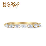 Half Eternity Marquise Band 2mm Round Natural Diamond 14K Gold