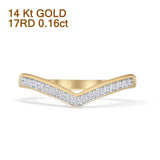 Chevron-Ehering, 0,16 Karat natürlicher Diamant, 14 Karat Gold