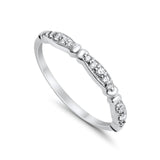 14K White Gold G SI .11ct Round Diamond Half Eternity Wedding Band Ring