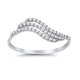 14K Gold G SI .17ct Wave Diamond Eternity Band Anniversary Wedding Ring