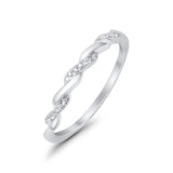 14K White Gold 0.06ct Twisted Diamond Eternity Bands Ring