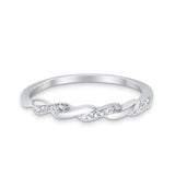 14K White Gold 0.06ct Twisted Diamond Eternity Bands Ring