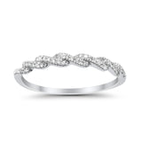 14K White Gold G SI .09ct Twisted Diamond Eternity Bands Wedding Ring