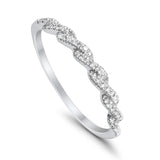 14K White Gold G SI .09ct Twisted Diamond Eternity Bands Wedding Ring