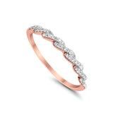 14K Rose Gold G SI .10ct Twisted Infinity Diamond Eternity Bands Anniversary Wedding Ring
