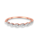 14K Rose Gold G SI .10ct Twisted Infinity Diamond Eternity Bands Anniversary Wedding Ring