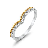 14K Gold 0.08ct G SI V Shape Chevron Accent Diamond Engagement Half Eternity Wedding Band Ring