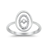 14K Weißgold G SI .13ct ovaler, trendiger Diamant-Ewigkeitsring, Ehering, Verlobungsring