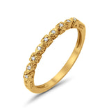 Stapelbarer Eternity-Ehering aus 14-karätigem Gold mit 0,06 ct G SI-Diamant