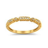 14K Gold 0.08ct G SI Diamond Anniversary Stackable Eternity Wedding Band Ring