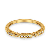 14K Gold 0.08ct G SI Diamond Anniversary Stackable Eternity Wedding Band Ring