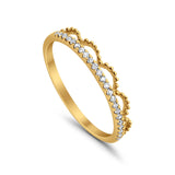 14K Gold 0,11ct G SI Diamant Eternity Band Trendiger Kronen-Ehering