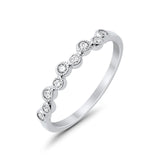 14K White Gold G SI .16ct Diamond Eternity Bands Anniversary Wedding Stackable Ring